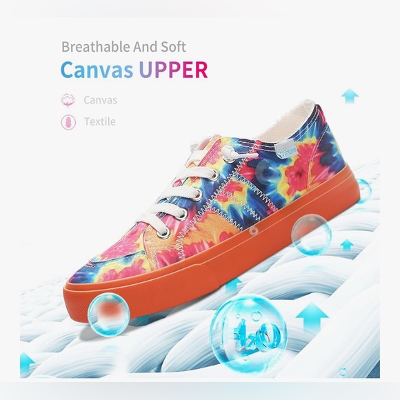 Women’s size 5 Colorful Tie-Dye 
New Sneakers 
Anti-slip Orange Soles - Picture 5 of 8